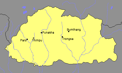Map of Butan