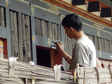 Painting the Final Design on a Building