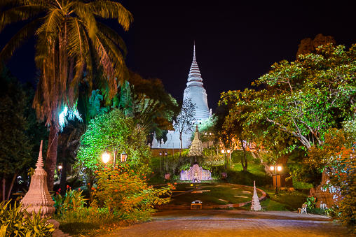 Wat Phnom at Night