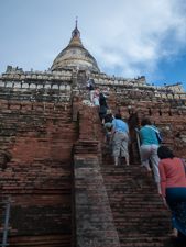 Climbing Shwesandaw Paya