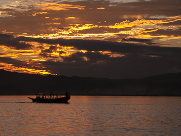 Sunset Over Irrawaddy River