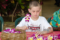 Making a Flower Lei