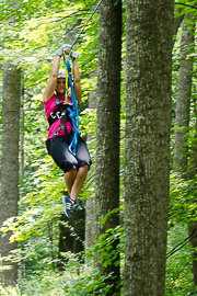 Becky Ziplining