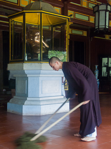 Monk Mopping Dai Hung Shrine